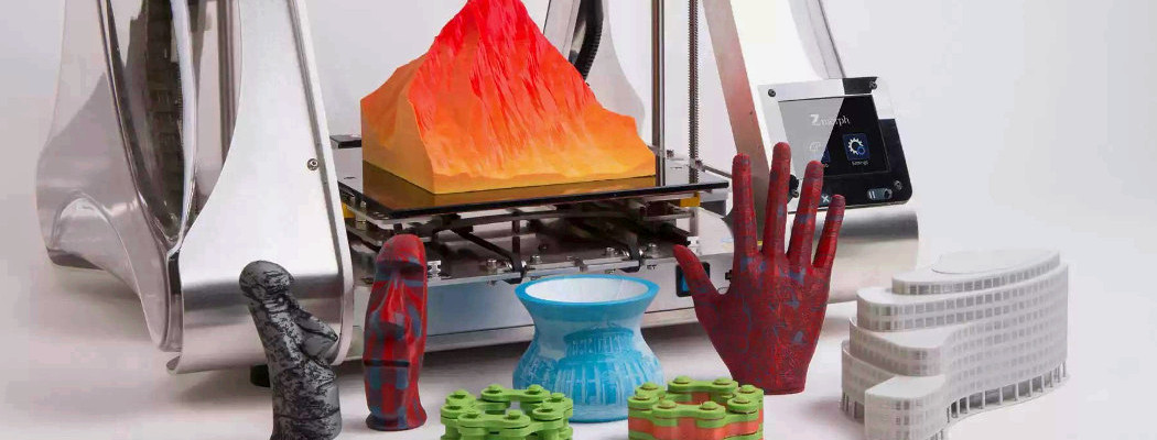 Multi-material prints made using a 3D printer